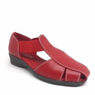 Sandalia con cuña confort roja