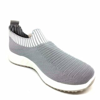 Zapatilla deportiva estilo calcetín gris