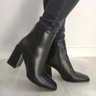 Botín de vestir con puntera cuadrada y tacón 8,5cm