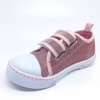 Zapatilla de lona y putera de goma estilo basket rosa 12 c angel k16nina2