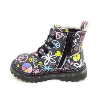 Bota estilo militar con dibujos hippis y luz en la suela Bubble Kids 9 bubble kids a35463