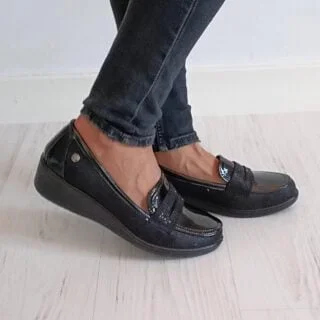 Mocasín ancho especial con cuña 3,5 cm