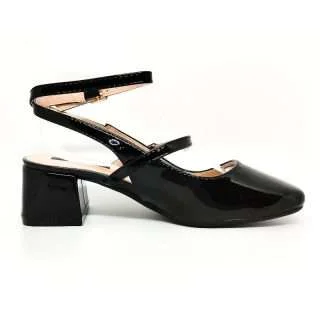 Bailarina de charol con talón al descubierto y tacón 6 cm Vera Blum 51322