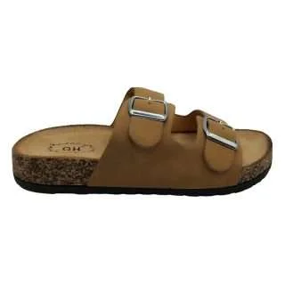 Sandalia bio plana con dos hebillas y con suela confort QH-a5520