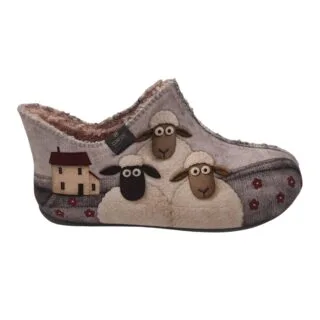 Babucha o pantuflas paisaje con tres ovejas CM Confort 60274